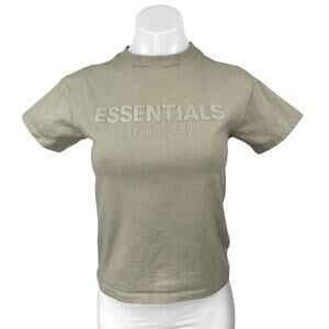 Essentials Fear of God Women's Green  Crew Neck Basic T Shirt Tee Top Size XXS